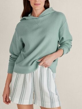 Haven Well Within Organic Cotton Waffle Knit Hoodie In Sage Green